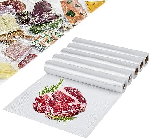 KitchenBoss Vakuumierbeutel 5 Rollen - 28x300cm Für Lebensmittel & Sous Vide