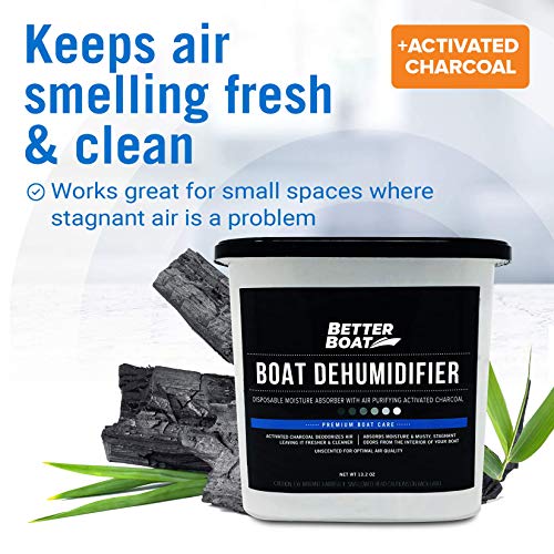 Moisture Absorber Boat Dehumidifier Moisture Absorbers Charcoal Smell Remover To Get Rid Of Damp Smell & Humidity | No Refill For Basement, Closet, Home, Rv Or Boating Unscented Fragrance Free 2 Pack #TOP6