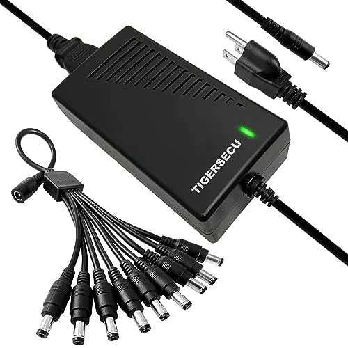 image for TIGERSECU Security Camera Power Adapter with 9-Way Power Splitter, 12V