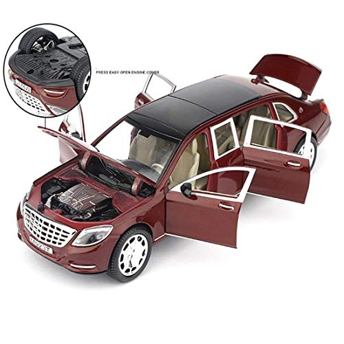 Image of Alloy Car Model Diecasts Metal Toy with Sound /Light /Pull-Back Off-Road Vehicles Car Model Collection Kids Toys Gift Multicolor Pack of 1 (1:32 Maybach S 600 Black)