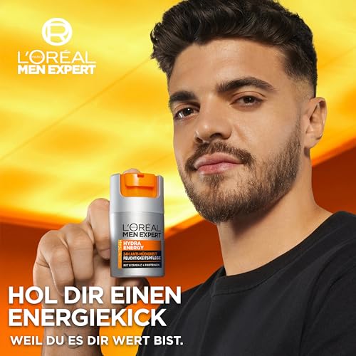 L'Oréal Men Expert Pflegeset gegen müde Haut für Männer, Geschenkset mit Waschgel und Gesichtscreme 24H Anti-Müdigkeit… – Ansicht 6
