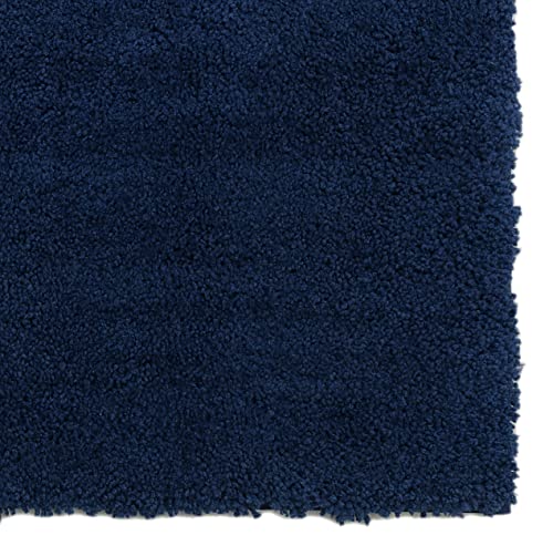 Image of Purav Light 2200 GSM Soft Fluffy Runner Mats (3 x 5 ft, Navy Blue)| Durable & Washable Bedside Runner for Bedroom, Mat for Bathroom, Living Room Floor Home Decoration with Anti Skid Backing