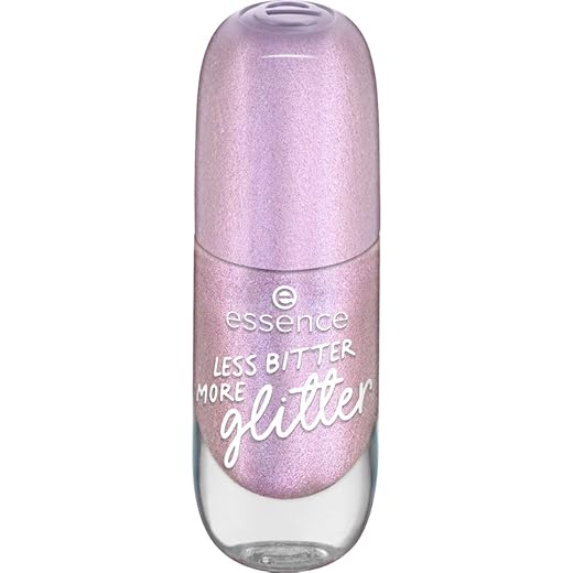 Esmalte de unhas com efeito gel essence cor 58 LESS BITTER MORE glitter