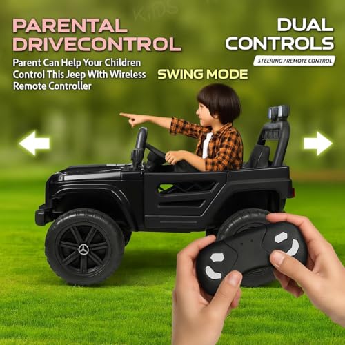 Image of Kawaii Kids Battery Operated Car for Kids, Electric Ride-On SUV with Parent Remote Control, USB, Bluetooth, LED Windshield Lights, Rechargeable Battery, Kids Ride-On Car for Boys & Girls Age 1-5 Years