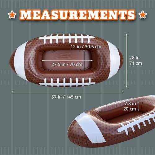 Image of Inflatable Football Stadium Cooler Set, 2-Piece Football Ice Buffet Serving Bar for Food & Drinks, Tailgate Party Supplies for Game Day, BBQ, Sports Events