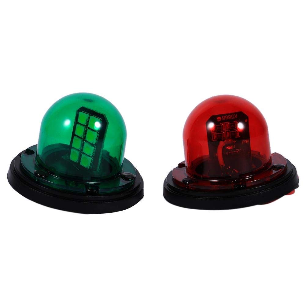 Feux de Navigation de Bateau, 2 Pièces 12V Acier Inoxydable Rouge et Vert LED Lampe de Navigation Marine Feu de Signalisation Étanche Accessoire de Yacht