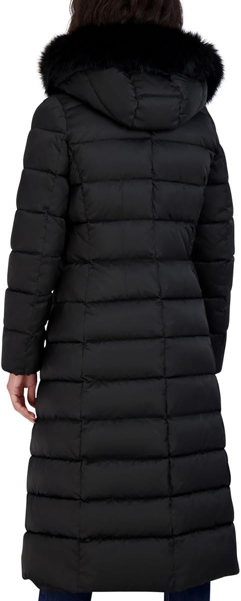 T Tahari Women's Phoebe Oversized Faux Fur Coat Small Black