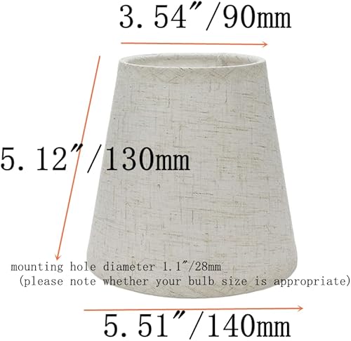 Miniatura 3 de Juego de 6 pantallas de araña de anillo, cortinas de lámpara de lino, juego de 6 pantallas de lámpara pequeñas para lámparas con soporte de arpas o