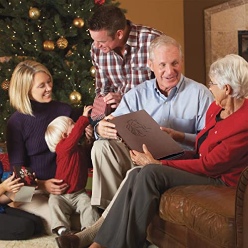 Aior Leather Photo Album, 11 X 8.3 Inches 60 Pages Diy Scrapbook Album Black Blank Craft Paper, Vintage 3 Ring Binder Scrap Book Hardcover For Anniversary Graduation Birthday Gift (Horse) #TOP5