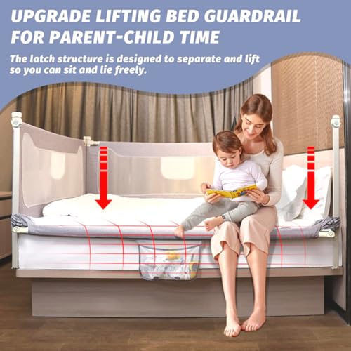 Image of VIC Kid Adjustable Baby Bedrail Guard for Toddlers /Bed Fence /Kids Safety /Portable and Adjustable Size (1.8 M, Happy)
