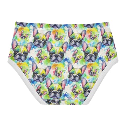 Joisal Toddlers Underwear Floral 2t Cotton Cute Panties Girl Print Briefs Undies Kids Colorful French Bulldog Heads2
