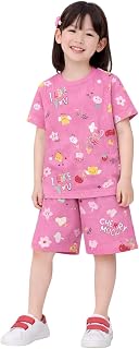 TOM & TINY KIDZ Regular Fit Pure Cotton Co-ord Set for Girls Kids with Elegant Design | Stylish & Comfortable Tshirt & Sho... Price In India