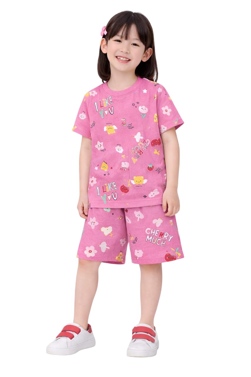 TOM & TINY KIDZ Regular Fit Pure Cotton Co-ord Set for Girls Kids with Elegant Design | Stylish & Comfortable Tshirt & Sho... - Review, Price and Buying Guide
