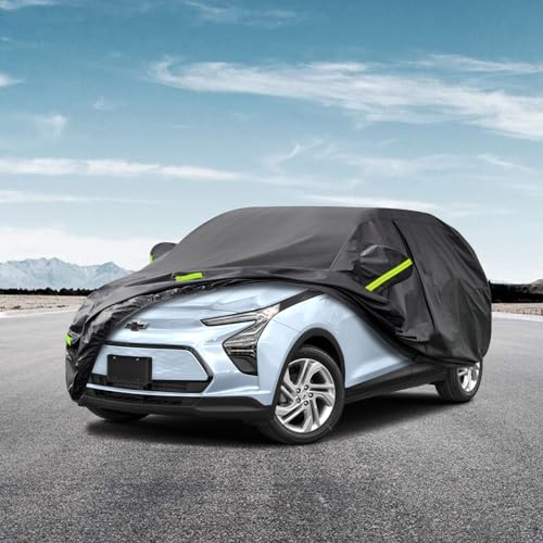 Image of Kaugung 7 Layers Hatchback Car Cover Custom Fit Chevrolet Bolt from 2016 to 2025, Waterproof All Weather Resistant Outdoor Indoor Sun Rain Dust Snow Protection.(USA Warehouse,Within 3-7 Days) Black