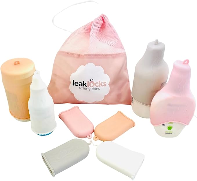 LeakLocks® Toiletry Skins™ elastische hoes voor lekbestendige