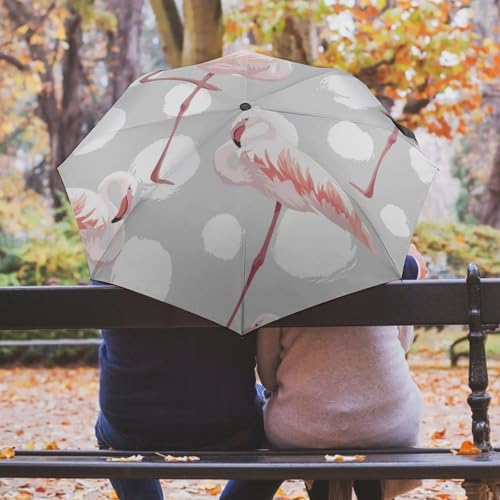 Parapluie automatique compact et pliant au motif poisson rouge