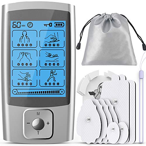 TEC.BEAN Tens Unit for Pain Management and Rehabilitation with 16 Modes and 8 Pads Pulse Impulse Massager Great for Treating Pain and Muscle Relief