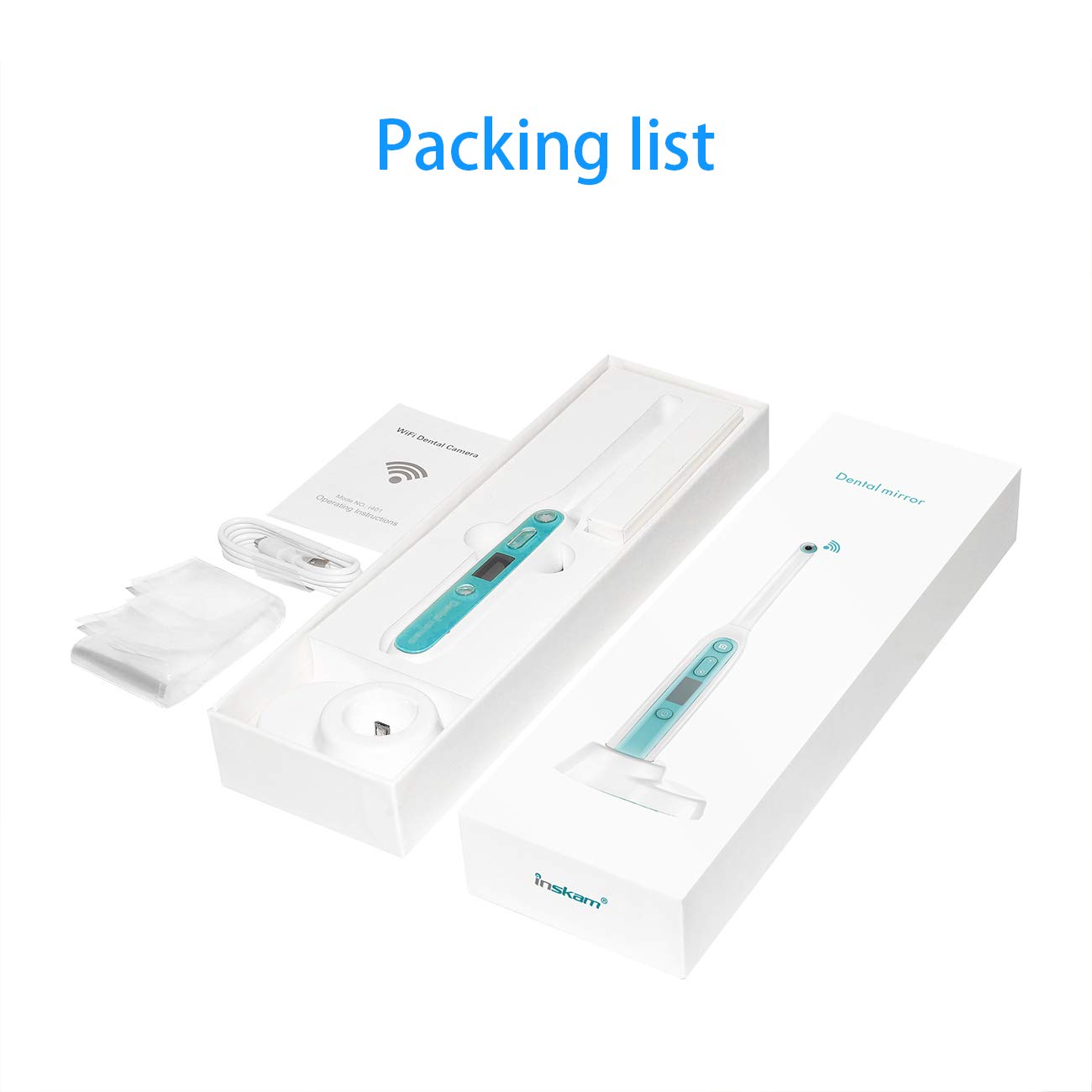 Nuevo aterrizaje 2MP 1080P inalámbrico WIFI endoscopio dental cámara intraoral