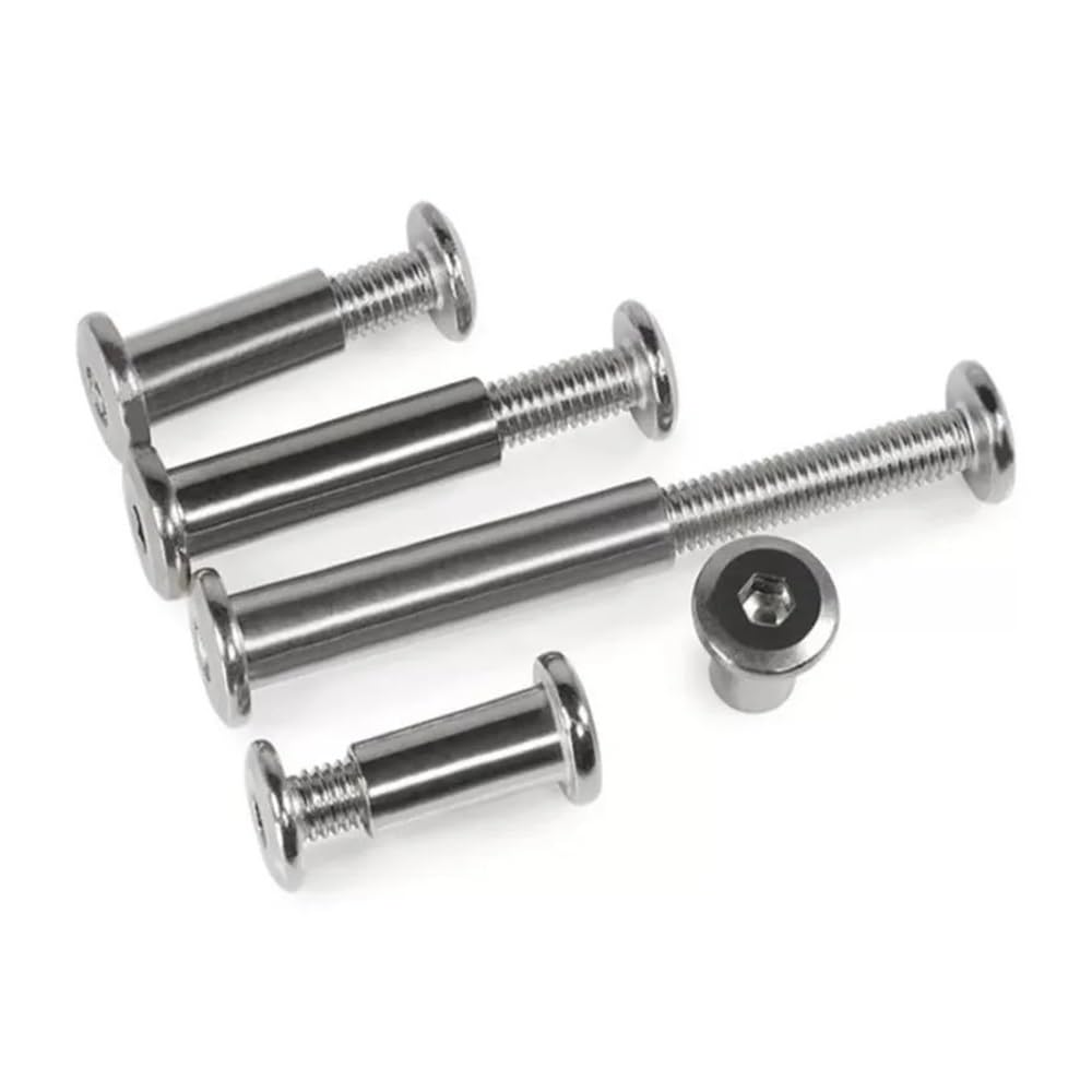 Viti Metalliche 2-10 pz M3 M4 M5 M6 M8 in Acciaio Inox 304 Esagono Incassato Mobili Stecca Vite Dado Combinazione Album Butt Conto Libro Chiodo(OD6(m5) x45mm 5pcs)