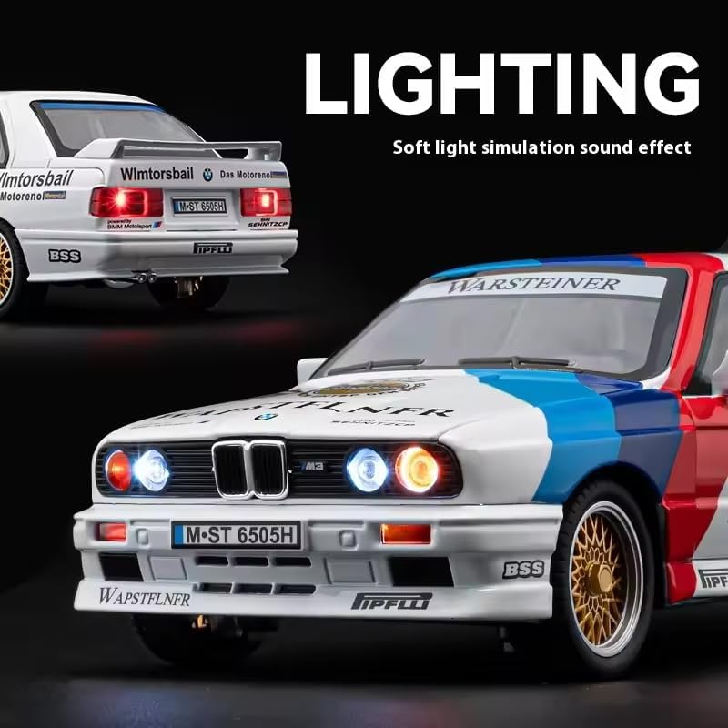 Image of Scale 1:24 B-M-W M3 Tracking Version Car Alloy Die-Cast Model Pull-Back Metal Car Toy With Light & Sound Best Gifts Toys Kids, Multicolor