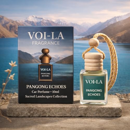 VOI-LA Pangong Echoes Luxury Car Perfume – Long Lasting Hanging Air Freshener | Aqua Cool Water Scent, 10ml Room and Car Perfume Diffuser