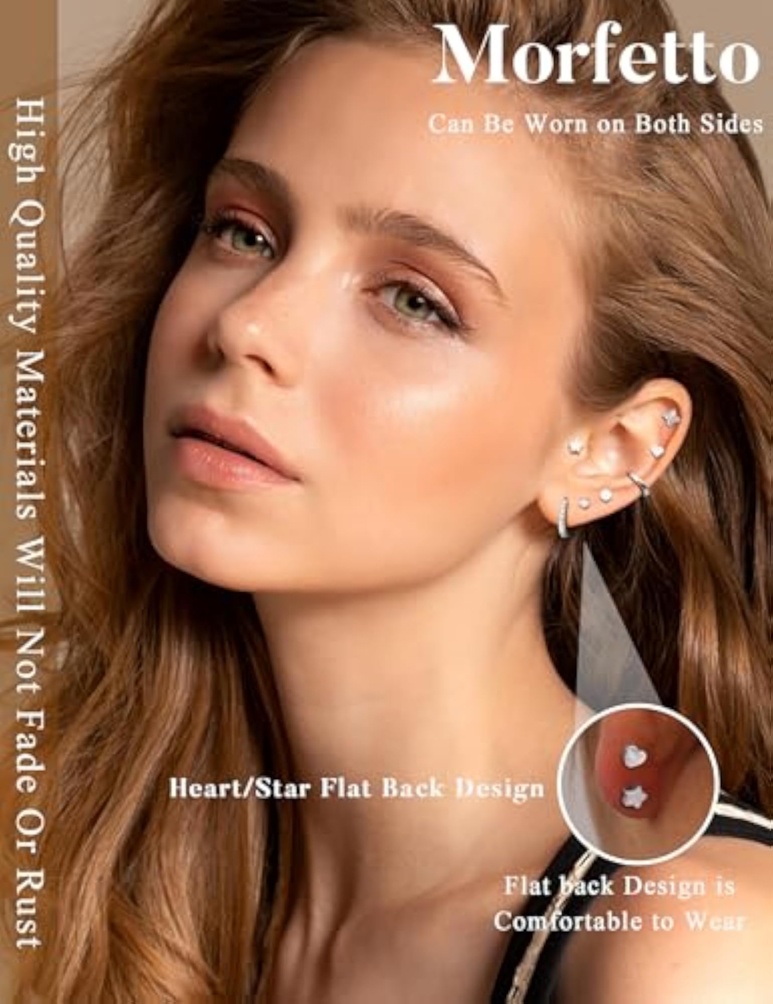 12 Pairs Hypoallergenic Gold Surgical Steel Earrings Set