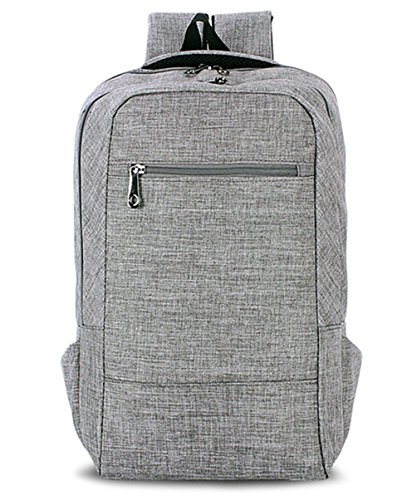 HITOP Laptop Backpack,15 Inch Dual Compartment College Lightweight Daypack (Grey)
