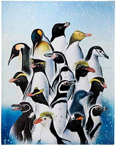 Penguin Throw Blanket, Adorable Super-Soft Extra-Large Penguin Blanket for Girls, Boys, Adults, Teen, Kids and Children, Fleece Penguin Blanket (50in x 60in) Warm and Cozy Throw for Bed Crib or Couch