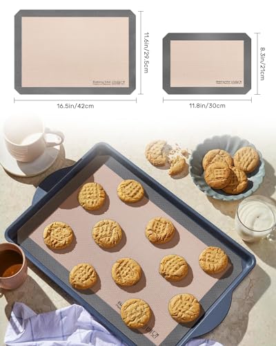 Silicone Baking Mat, Sopito Set of 5 Non Stick Baking Sheets Reusable Heat Resistant 250°C/480°F Silicone Pastry Mat for Roasting and Food Preparation, Grey - Image 6
