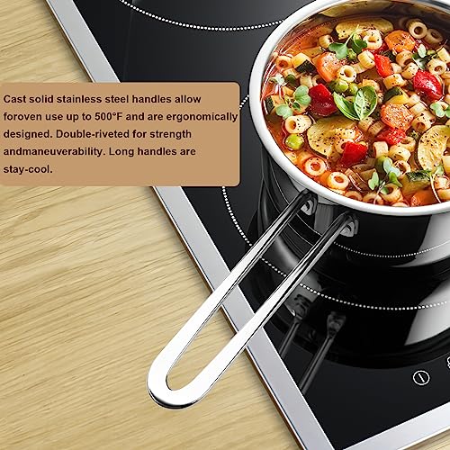 image for ASKSCICI Stainless Steel Pot Set, 7-Piece Kitchen Cookware Sets with G