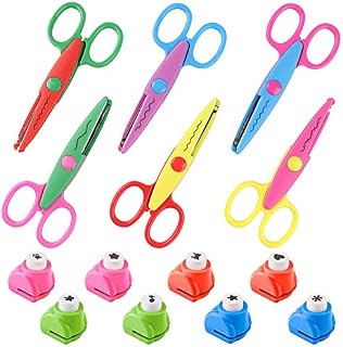 6 Pieces Kids Craft Scissors Set, Safety Edging Scissors Colorful Creative Wave Pattern Zigzag Scissors for Stamp Paper Cutting DIY Art Design