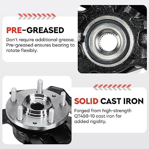 Front Right Steering Knuckle & Wheel Bearing Hub Assembly for Ford Fusion 2006-2012, Mercury Milan 2006-2011, Lincoln MKZ 2007-2012, Zephyr 2006, 698-408 698408 LK012, Passenger Side by Aeagle - Image 2