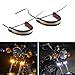 CoCsmart 2PC Flexible Switchback Dual-Color White & Amber Motorcycle LED Fork Turn Signal Blinkers DRL Daytime Running Light Waterproof Adjustable Stips Bars kit Universal Fit Motorbike (39mm-70mm)