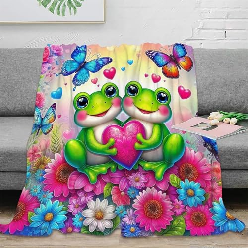 Couverture grenouille 3D plaid canapé microfibre chaude lit 200x230