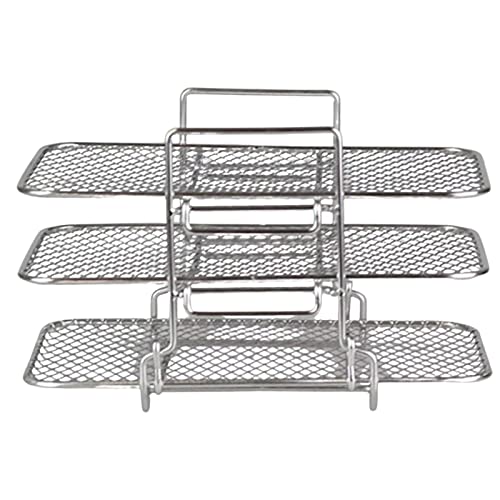 Luftfritteusen-Gestell für Ninja Dual Air Fritteuse, Edelstahl, mehrschichtig, stapelbar, Dörrgerät, Luftfritteusen-Zubehör für Ninja-Luftfritteusen-Zubehör (A) Cover