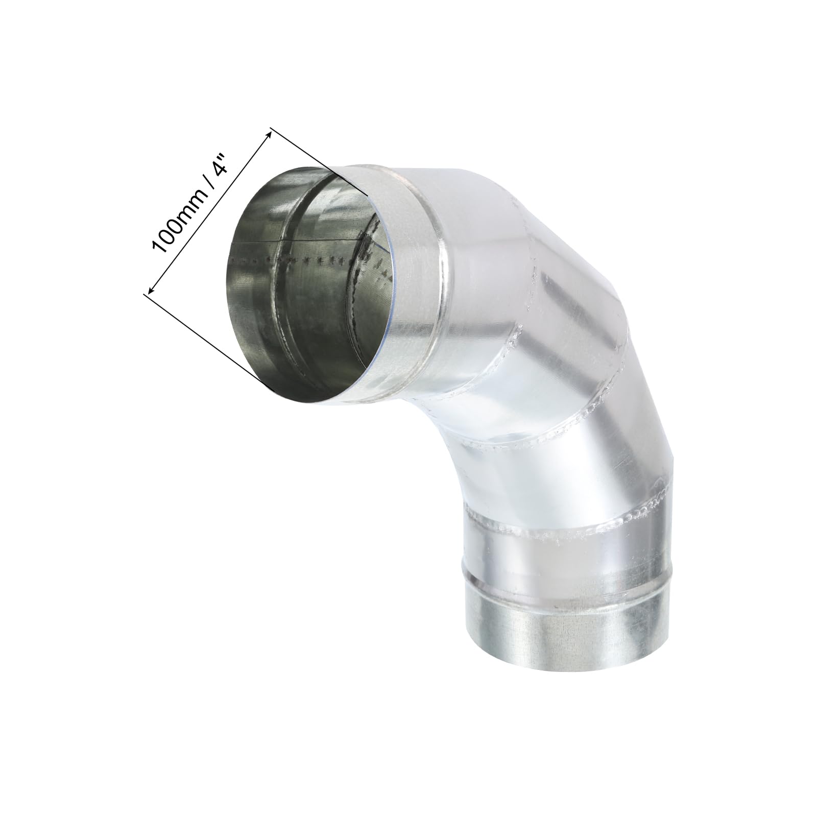 Conector de tubo de conducto en codo de 90 grados de 4" de diámetro exterior, adaptador de conector de tubo redondo curvado para ventilación de secadora, accesorio para ventilación de secadora, HVA