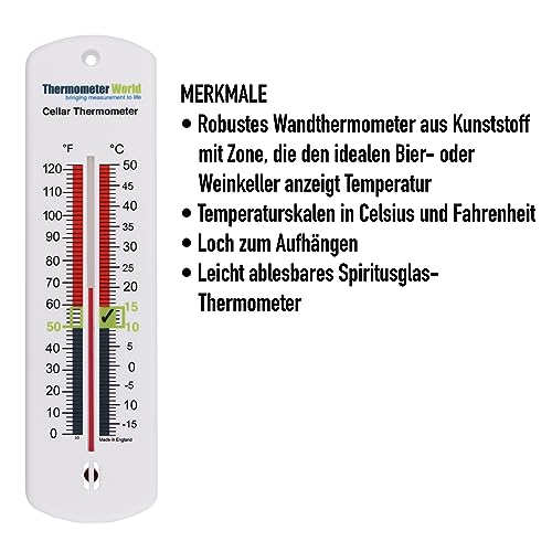 Bier- und Weinkellerthermometer - Ideal zur Überwachung der Bier- oder Weintemperatur
