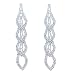 CHRAN Sparkling Rhinestone Long Drops Link Dangle Earrings Women Bridal Jewelry size 4.37"
