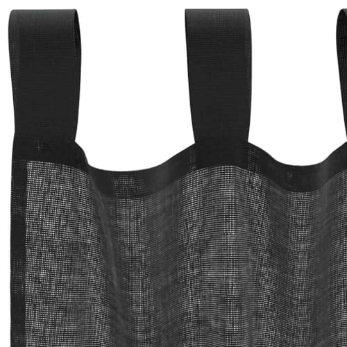 Voile Noir rideaux 140x140 cm tamisant intimité décoration salon chambre - 5