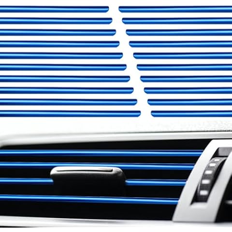 20Pcs Blue PVC Car Vent Trim Strips Cover