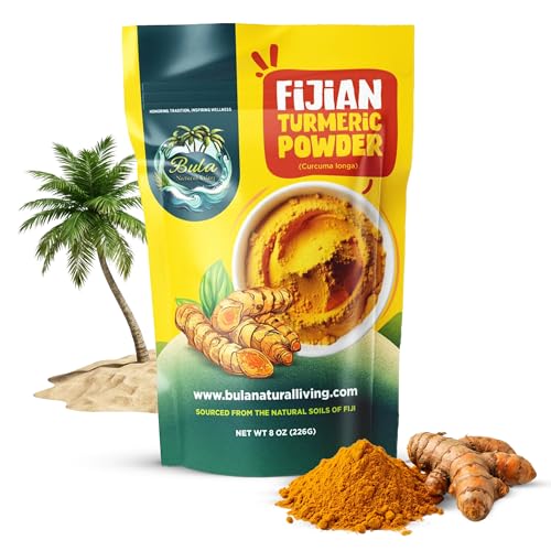 Bula Fijian Turmeric Powder 8oz (226g) – High Curcumin, Organic, Hand-Harvested, Potent Anti-Inflammatory, Immune Support, Gut Health Booster, Pure Spice