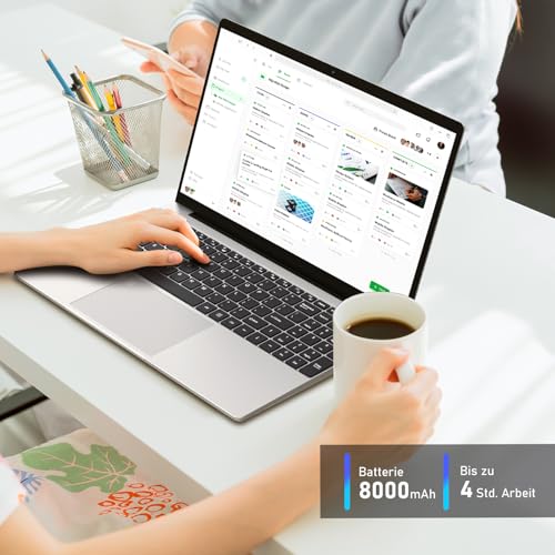 Pryloxen Laptop 15.6 Zoll, 32GB DDR4 1TB NVMe SSD, Quad-Core N150 (bis zu 3,60 GHz), with Fingerprint Unlock Notebook, Cooling Fan, Webcam, Dual Speakers, Mini HDMI, Student/Business Laptop