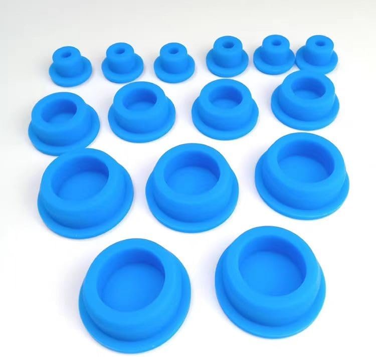 T型密閉プラグ シリコーンゴム T型穴プラグ 6個パック ブルー 13mm~48.5mm(33.3mm)