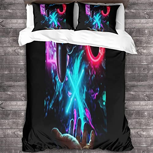 Parure de lit 3D console de jeux housse de couette 200x200cm microfibre