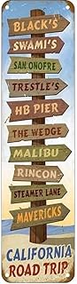 California Road Trip Vintage Retro Tin Signs Aluminum Sign for Kitchen Home Garden Wall Bar Cafe Decor 16x4 Inch