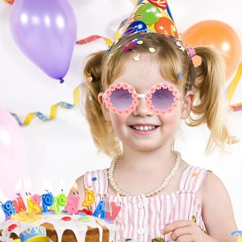 Girls Round Daisy Flower Sunglasses Flower Shaped Cute Glasses UV 400 Protection Outdoor Beach Eyewear Girl Boy Gifts4