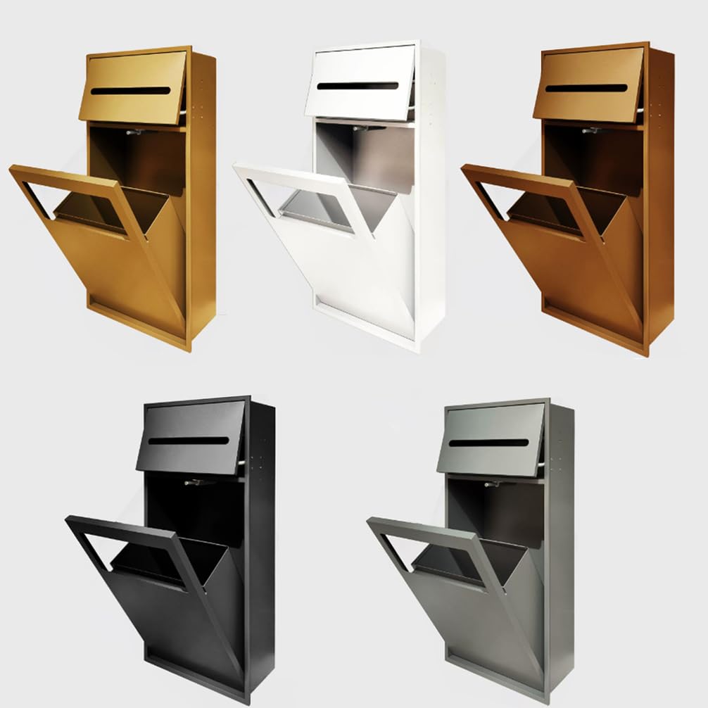 WYRNOBRX Trash Can Holder Cabinet, Bathroom Niche, Toilet Paper Holder with Shelf Storage, Alcove Recessed Stainless Steel Shower Alcove for Kitchens, Living Black,Black,L28*H60*W15