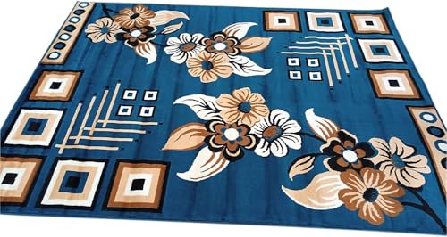 Image of Premium BCF Floral Multi Design Area Rug 5x7 Feet
