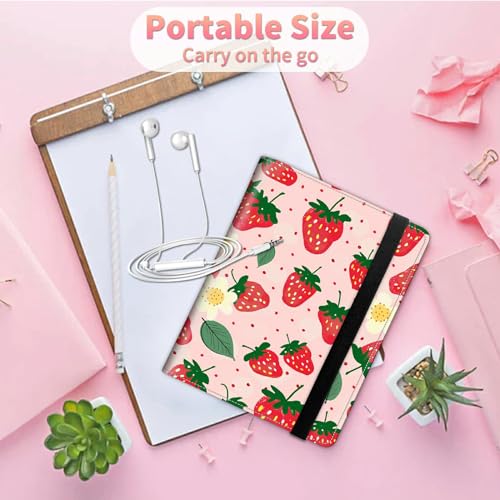 Image of Strawberry Photo Album 4x6 120 Pockets Photos with Strong Elastic Band, Small Mini Albums Sheet Protector Folder for Photos, Album for Family Wedding Anniversary Baby Women Men Vacation Gift