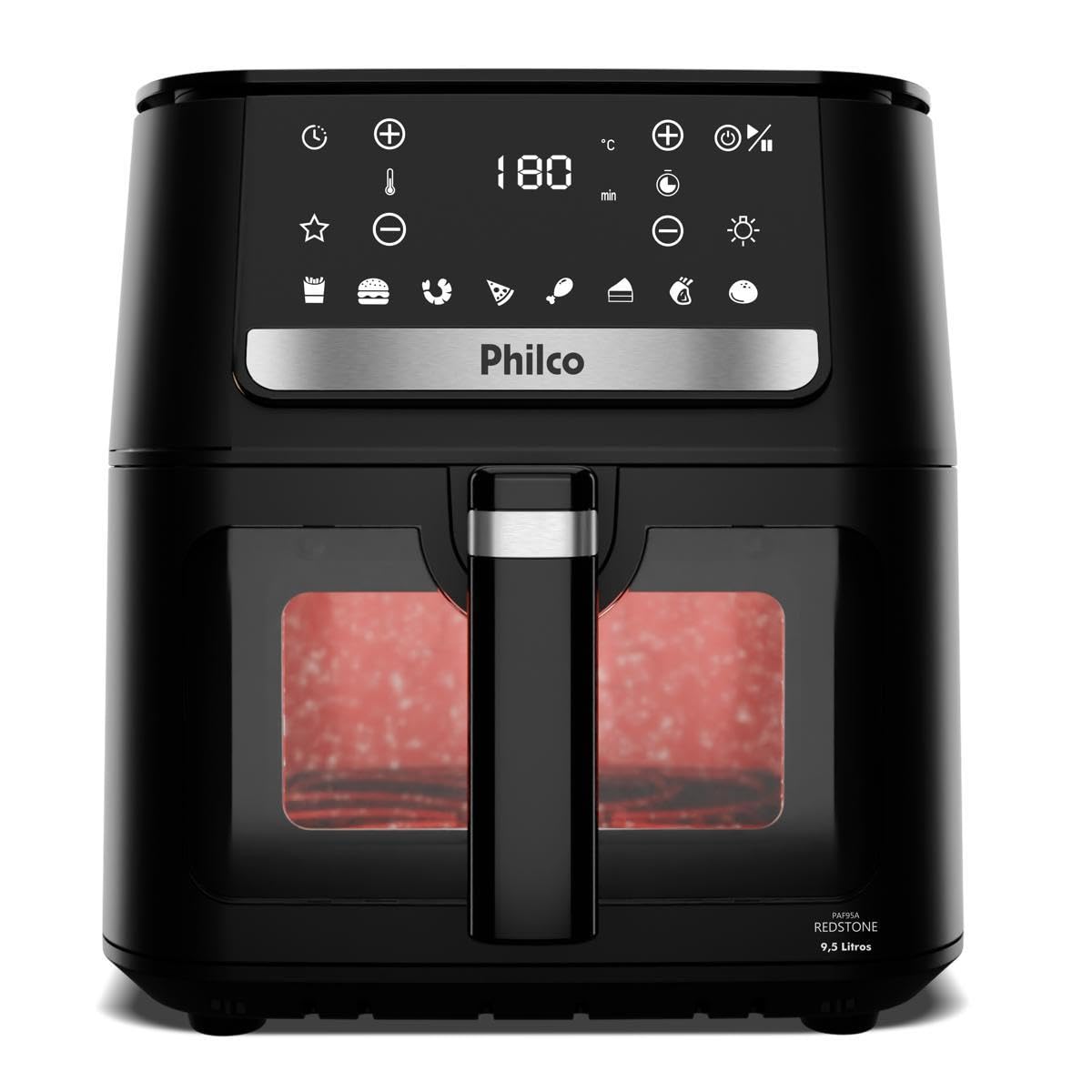 Air Fryer Philco 9,5L Visor Glass Redstone 1800W PAF95A 220V